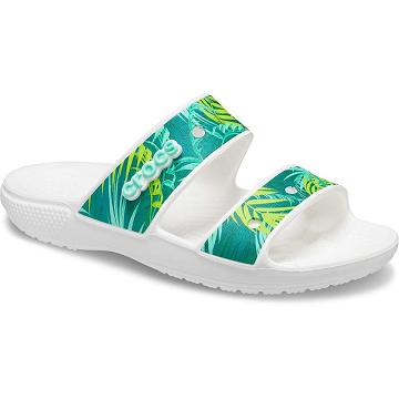 Chanclas Crocs Classic Tropical Sandal Mujer Blancos | Mexico 0605UZGT